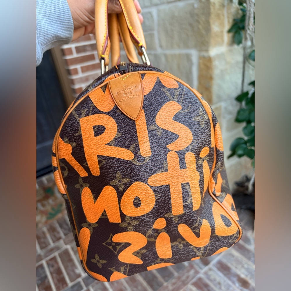 LV Speedy 30 Bag Sprouse Graffiti Brown Orange Y2K kidcore edgy handbag JAPAN 🇯🇵 - Picture 15 of 17